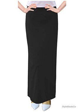 Women's Modest 37" Below Knee Ankle Length Maxi Straight Skirt